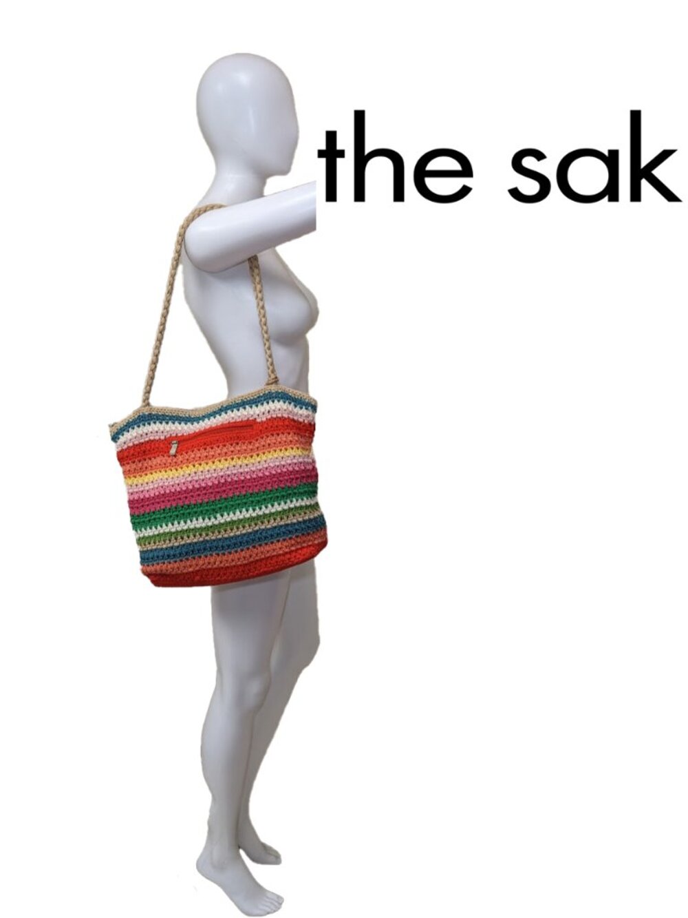 THE SAK Crochet Boho Rainbow LGBTQ Shoulder Bag/Tote